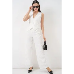 6709 Yelek Pantolon İkili Takım - B.Beyaz