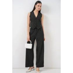 6709 Yelek Pantolon İkili Takım - D. Siyah