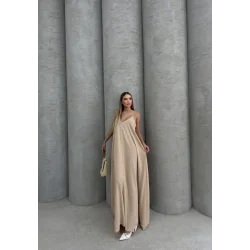 Aerobin uzun elbise bej pt