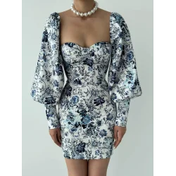 Arlon Balon Kollu Mini Elbise