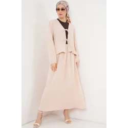 Ayrobin Kimono Etek İkili Takım 8047 - Krem