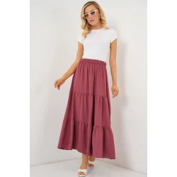 Ayrobin Uzun Etek 8048 - Gül Kurusu