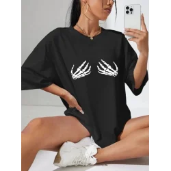 Baskılı T-shirt - Siyah