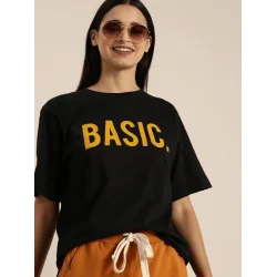 Baskılı T-shirt - Siyah