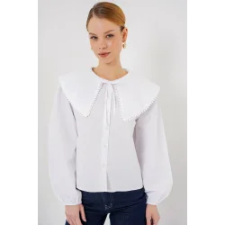 Bebe Yaka Gömlek 20314 - Beyaz