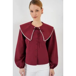 Bebe Yaka Gömlek 20314 - Bordo