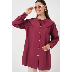 Bebe Yaka Uzun Tunik 5967 - Bordo