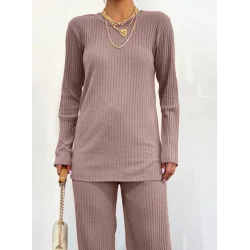 Bisiklet Yaka Kaşkorse Takım    -Açık Kahve