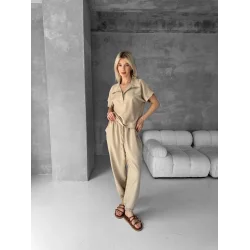 Bluz şalvar takım bej s255841