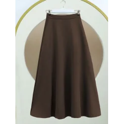 Bol Kiloş Sukuba Puf Etek   -Kahve