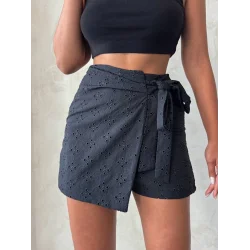 Brodeli şort etek s255075