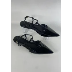 Canca Siyah Rugan Babet Ayakkabı