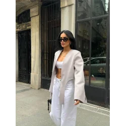 CROP CEKET BAĞLAMA KUYRUKLU - Gri