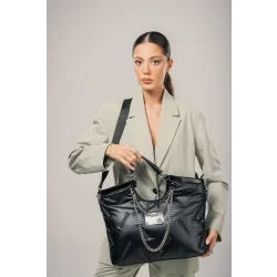 Enya Siyah Cilt Omuz Çantası