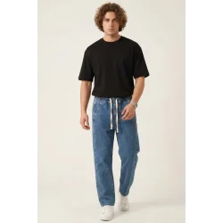 Erkek Rahat Kesim Baggy Jean Pantolon 30076 - İndigo