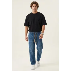 Erkek Rahat Kesim Baggy Jean Pantolon 30076 - Lacivert