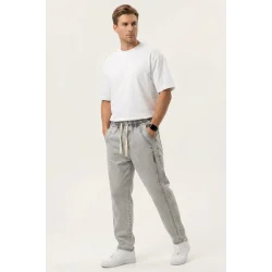 Erkek Rahat Kesim Baggy Jean Pantolon 30076 - Taş