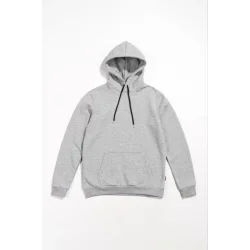 Erkek Uzun Kol Kapşonlu Basic Sweatshirt Hoodie - Gri