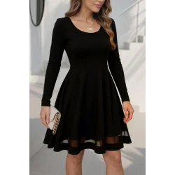 Etek Tül Detay Krep Elbise