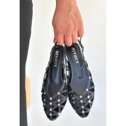 Faty Siyah Cilt Babet Ayakkabı