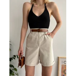 Gabardin kumaş şort