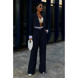 Garni Detaylı Crop Ceketli Takım 10075