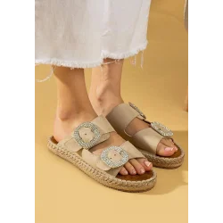 Hertas Bej Nubuk Tokalı Terlik