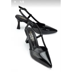 Hoost Siyah Rugan Topuklu Ayakkabı