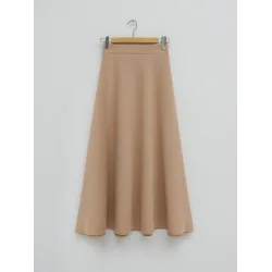 İthal Likralı Krep Kumaş Kiloş Çan Etek -Vizon