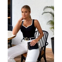 Kadın Askılı Kalp V Yakalı Dalgıç Bluz