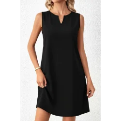 Kadın Askılı V Yakalı Mini Ithal Krep Elbise