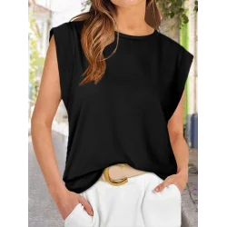 Kadın Kısa Kollu Bisiklet Yaka Viskon Bluz