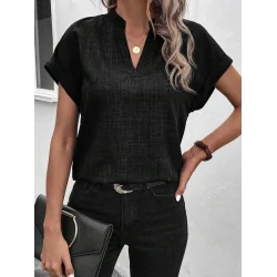 Kadın Kısa Kollu Hakim Yaka Sofya Bluz