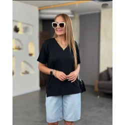 Kadın Kısa Kollu V Yaka Bluz