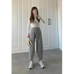 Kadın Krep Kumaş Balon Pantolon