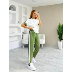 Kadın Modal Dokulu Kumaş Yanı şeritli Takım