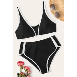 Kadın Siyah Pedli Yüksel Bel Sütyen Külot Takımı – Modern, Konforlu ve Günlük Kombinlere Uygun