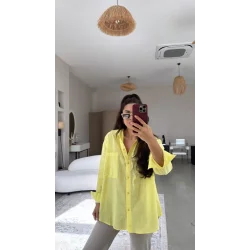 Kadın Tek Cepli Over Size Ketem Gömlek