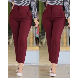 Kadın üste Oturan Paçası Bilek üzerinde Biten Atlas Kumaş Pantolon 36 (S) - 48 (4XL)