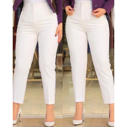 Kadın üste Oturan Paçası Bilek üzerinde Biten Atlas Kumaş Pantolon 36 (S) - 50 (5XL)