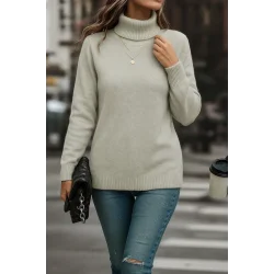 Kadın Uzun Kollu Balıkçı Yaka Triko Bluz