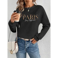 Kadın Uzun Kollu Bisiklet Yaka Desenli Viskon Iki Iplik Bluz