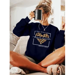 Kadın Uzun Kollu Bisiklet Yaka Desenli Viskon Iki Iplik Bluz