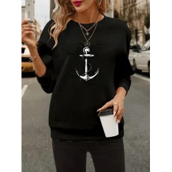 Kadın Uzun Kollu Bisiklet Yaka Desenli Viskon Iki Iplik Bluz