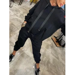 Kadın Uzun Kollu Kapşonlu Pulpayet Detay Viskon Iki Iplik Bluz Ve Pantolon Ikili Takım