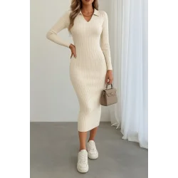 Kadın Uzun Kollu Triko Elbise