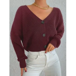 Kadın Uzun Kollu üç Düğmeli Triko Hırka