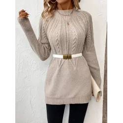 Kadın Uzun Kollu Yarı Balıkçı Yaka Triko Bluz