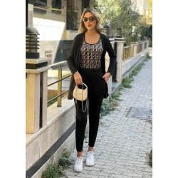 Kadın Uzun Kollukrep üçlü Takım