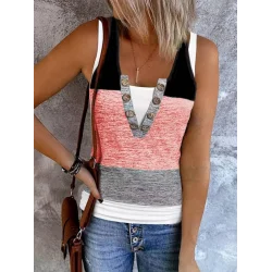 Kadın V Yakalı önden Düğmeli Viskon Bluz